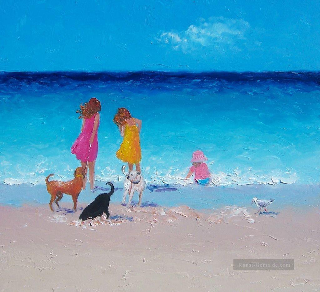 Mädchen und Hunde an Impressionismus Kinder Strang Ölgemälde